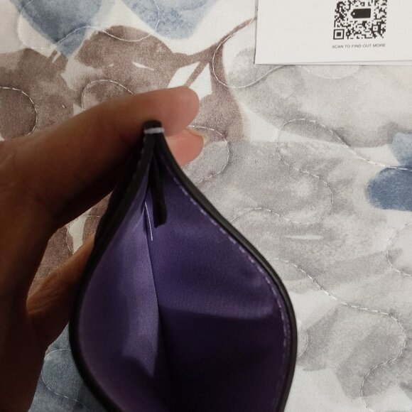 ***LOW START *** NWT Coach Purple Quilted Card Wallet - Picture 5 of 6